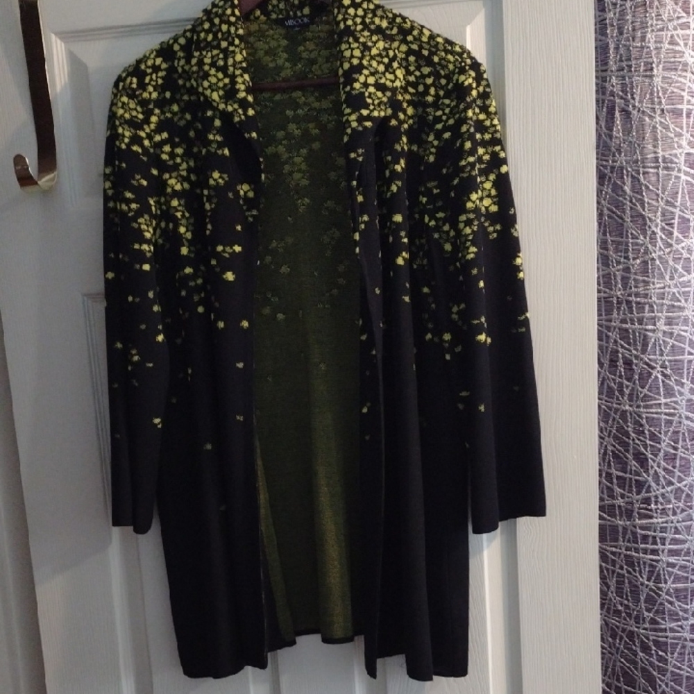 Misook Black and Yellow Cardigan
